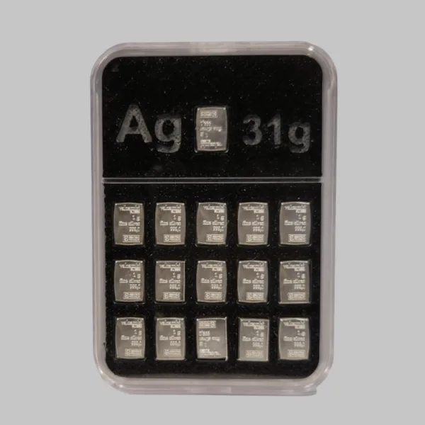StackPack 1 gram Silver Bullion Bar Case Holds 31 Valcambi Ingots