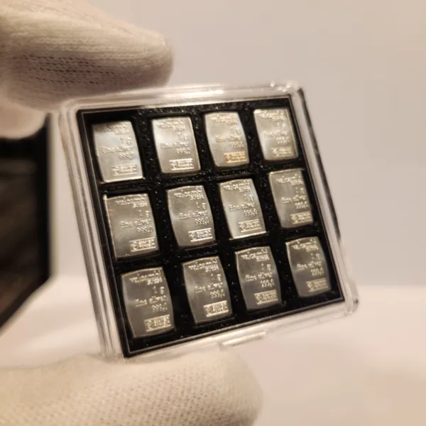 5x StackPack 1 gram Silver Bullion Bar Case Holds 12 Valcambi Ingots